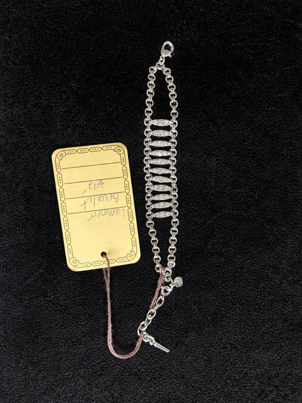 Chloe + Isabel Silver Tone Link Bracelet with Crystal Accents